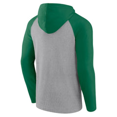 Philadelphia Eagles Under Center Long Sleeve Hoodie T-Shirt - Gray/Kelly Green - Fanatics