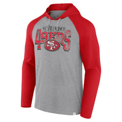 San Francisco 49ers Under Center Long Sleeve Hoodie T-Shirt - Gray/Scarlet - Fanatics