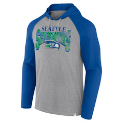 Seattle Seahawks Under Center Long Sleeve Hoodie T-Shirt - Gray/Royal - Fanatics
