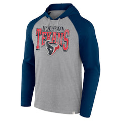 Houston Texans Under Center Long Sleeve Hoodie T-Shirt - Gray/Navy - Fanatics