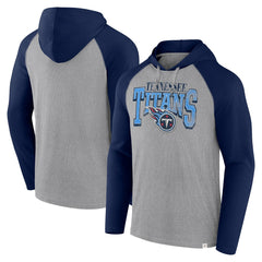 Tennessee Titans Under Center Long Sleeve Hoodie T-Shirt - Gray/Navy - Fanatics