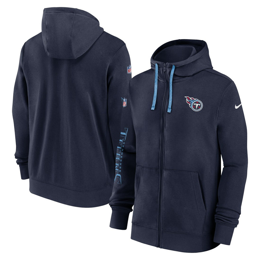 Tennessee Titans 2024 Sideline Club Full-Zip Hoodie - Navy - Nike
