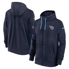 Tennessee Titans 2024 Sideline Club Full-Zip Hoodie - Navy - Nike