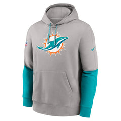 Miami Dolphins 2024 Sideline Club Pullover Hoodie - Gray - Nike