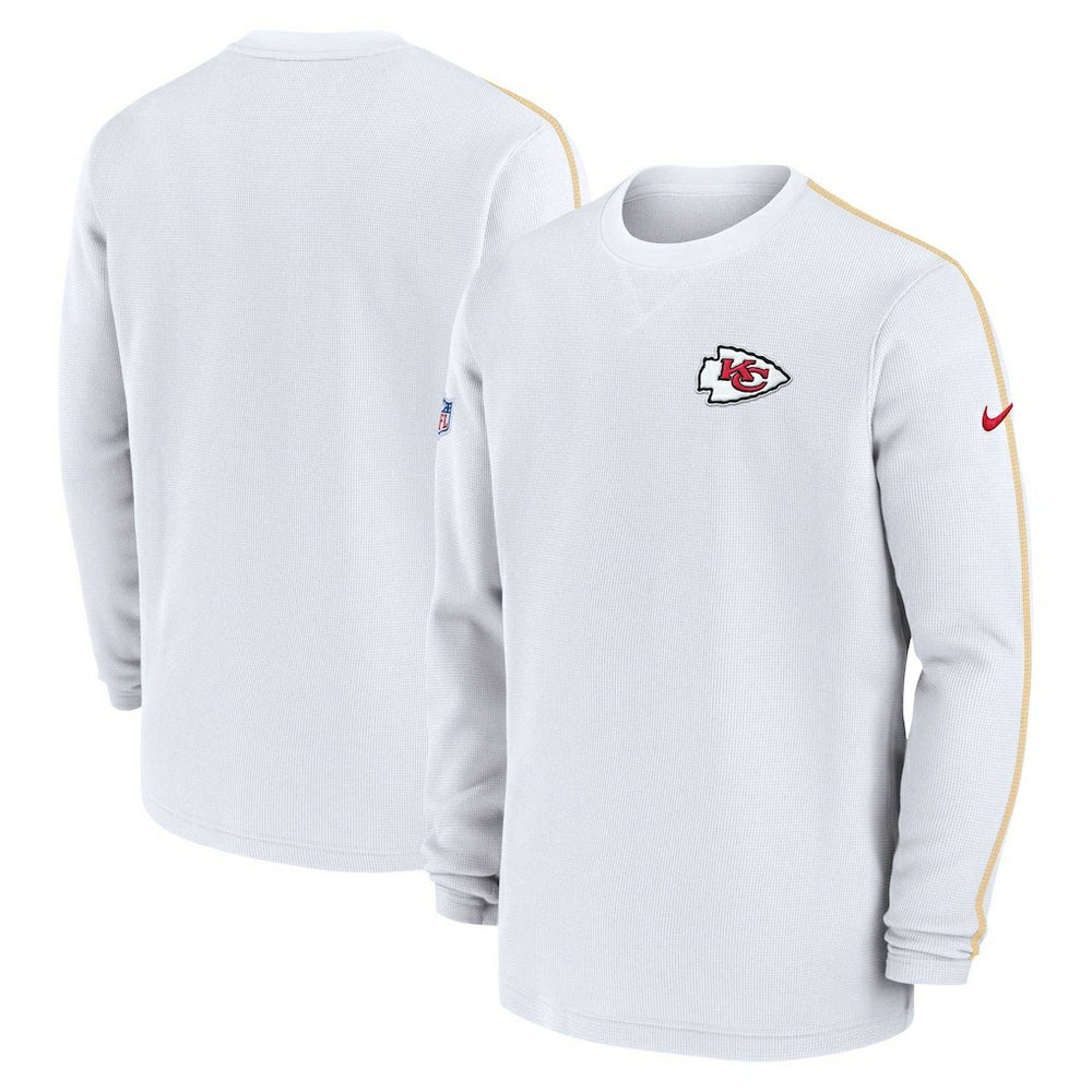 Kansas City Chiefs 2024 Sideline Coaches Long Sleeve Top - White - Nike