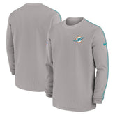 Miami Dolphins 2024 Sideline Coaches Long Sleeve Top - Gray - Nike
