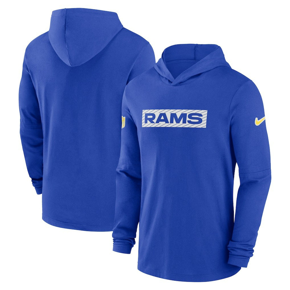Los Angeles Rams 2024/25 Sideline Performance Long Sleeve Hoodie T-Shirt - Royal - Nike