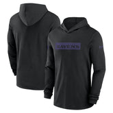 Baltimore Ravens 2024/25 Sideline Performance Long Sleeve Hoodie T-Shirt - Black - Nike