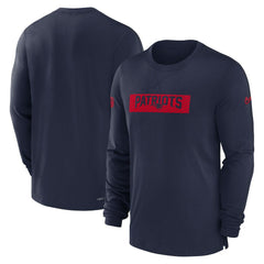 New England Patriots Sideline Player Performance Long Sleeve T-Shirt - Navy - Nike