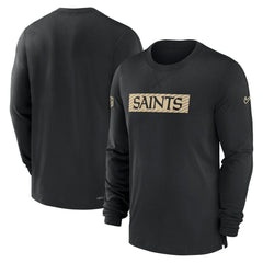 New Orleans Saints Sideline Player Performance Long Sleeve T-Shirt - Black - Nike