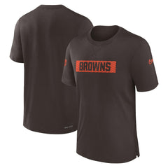 Cleveland Browns Sideline Player Performance T-Shirt - Brown - Nike