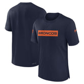 Denver Broncos Sideline Player Performance T-Shirt - Navy - Nike