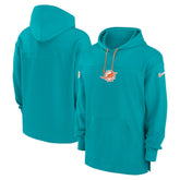 Miami Dolphins Sideline Jersey Performance Pullover Hoodie - Aqua - Nike