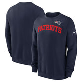 New England Patriots Club Pullover Sweatshirt - Navy - Nike