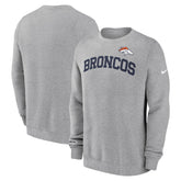 Denver Broncos Club Pullover Sweatshirt - Heather Gray - Nike