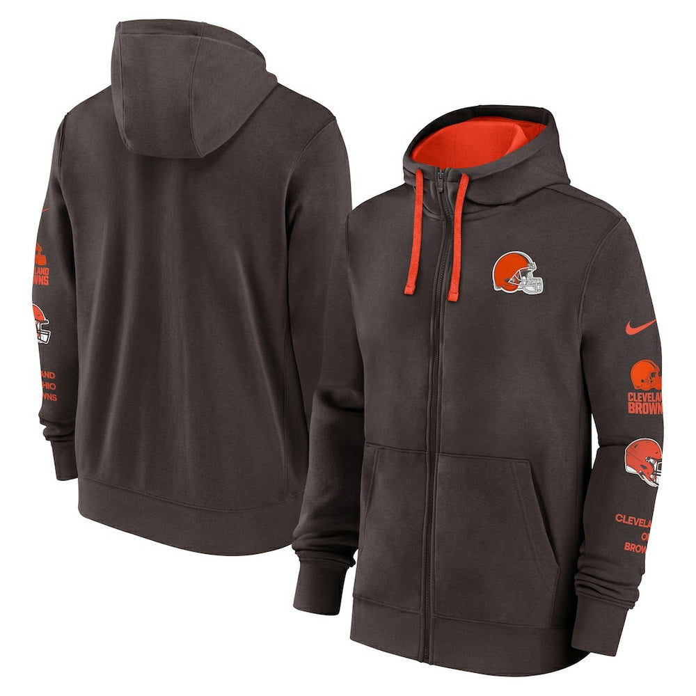 Cleveland Browns Primetime Club Full-Zip Hoodie - Brown - Nike