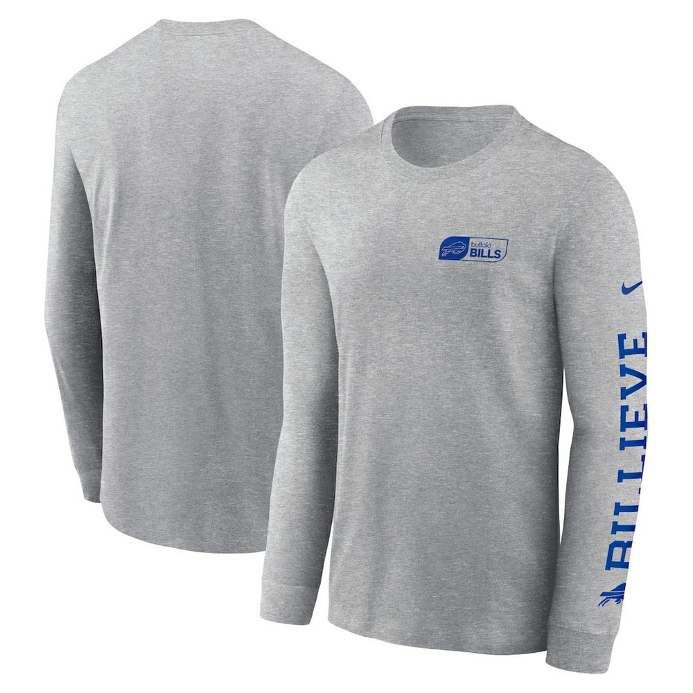 Buffalo Bills All Out Long Sleeve T-Shirt - Heather Gray - Nike
