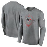 Houston Texans Icon Legend Performance Long Sleeve T-Shirt - Heather Gray - Nike