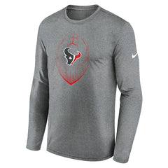 Houston Texans Icon Legend Performance Long Sleeve T-Shirt - Heather Gray - Nike