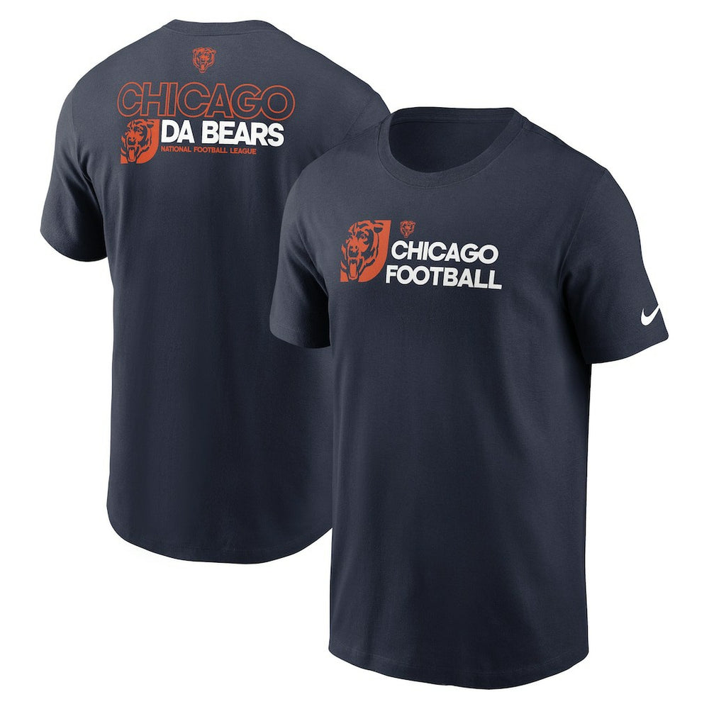 Chicago Bears Outline T-Shirt - Navy - Nike