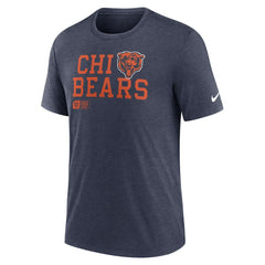 Chicago Bears Overlap Lockup Tri-Blend T-Shirt - Navy - Nike