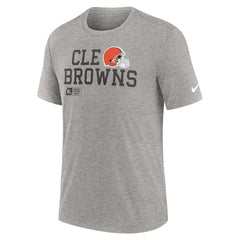 Cleveland Browns Overlap Lockup Tri-Blend T-Shirt - Heather Gray - Nike