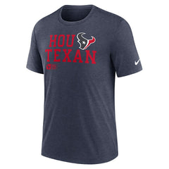 Houston Texans Overlap Lockup Tri-Blend T-Shirt - Navy - Nike