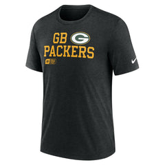 Green Bay Packers Overlap Lockup Tri-Blend T-Shirt - Black - Nike