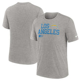 Los Angeles Chargers Overlap Lockup Tri-Blend T-Shirt - Heather Gray - Nike