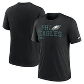Philadelphia Eagles Overlap Lockup Tri-Blend T-Shirt - Black - Nike