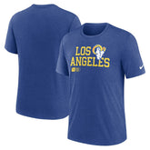 Los Angeles Rams Overlap Lockup Tri-Blend T-Shirt - Royal - Nike