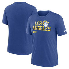 Los Angeles Rams Overlap Lockup Tri-Blend T-Shirt - Royal - Nike