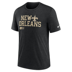 New Orleans Saints Overlap Lockup Tri-Blend T-Shirt - Black - Nike