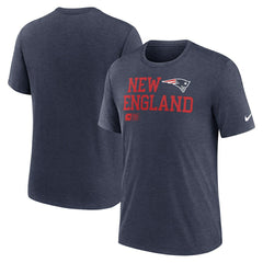 New England Patriots Overlap Lockup Tri-Blend T-Shirt - Navy - Nike