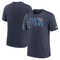 Tennessee Titans Overlap Lockup Tri-Blend T-Shirt - Navy - Nike