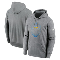 Los Angeles Chargers Icon Performance Pullover Hoodie - Heather Gray - Nike