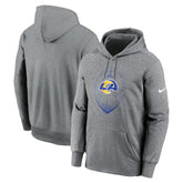 Los Angeles Rams Icon Performance Pullover Hoodie - Heather Gray - Nike