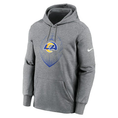 Los Angeles Rams Icon Performance Pullover Hoodie - Heather Gray - Nike