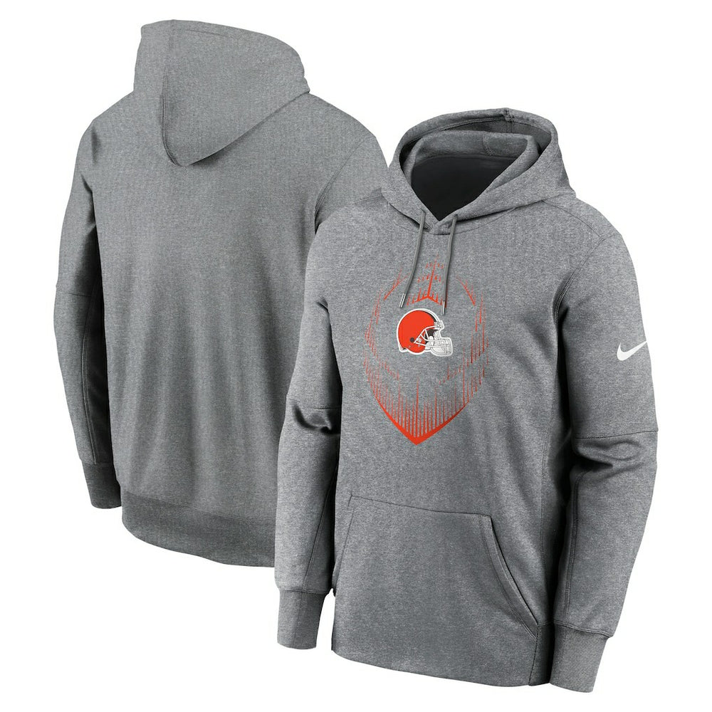 Cleveland Browns Icon Performance Pullover Hoodie - Heather Gray - Nike