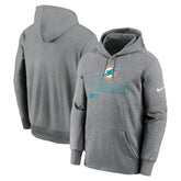 Miami Dolphins Performance Pullover Hoodie - Heather Gray - Nike