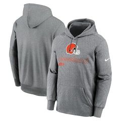 Cleveland Browns Performance Pullover Hoodie - Heather Gray - Nike