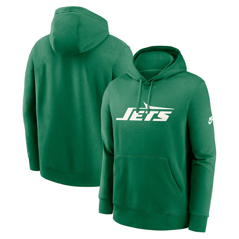 New York Jets Rewind Club Logo Pullover Hoodie - Kelly Green - Nike
