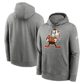 Cleveland Browns Rewind Club Logo Pullover Hoodie - Heather Gray - Nike