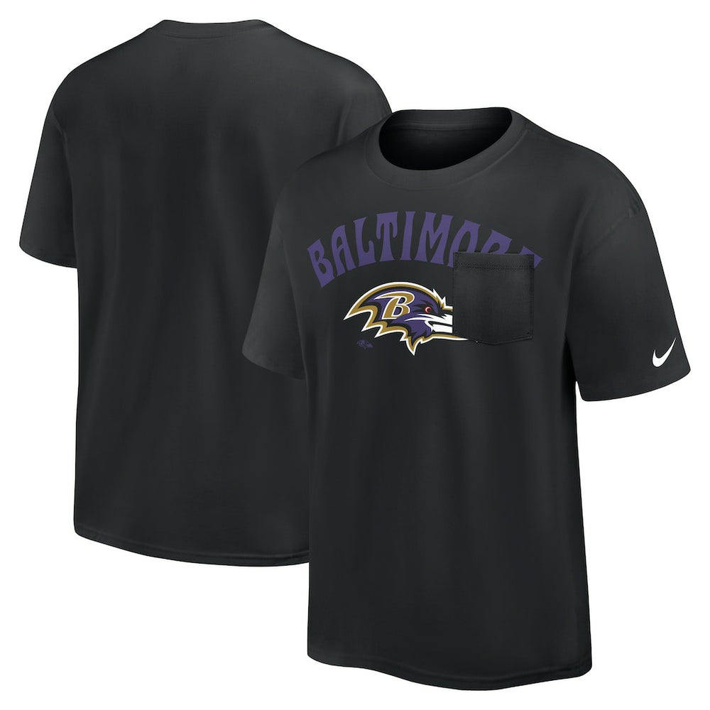 Baltimore Ravens Rewind Heavy Max90 Pocket T-Shirt - Black - Nike