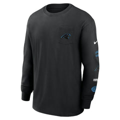 Carolina Panthers Rewind Heavy Max90 Pocket Long Sleeve T-Shirt - Black - Nike