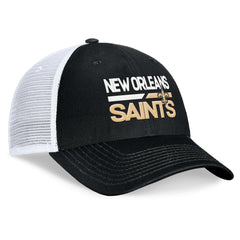 New Orleans Saints Upper Trucker Adjustable Hat - Black/White - Fanatics