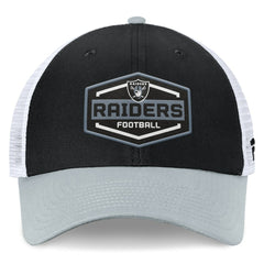 Las Vegas Raiders Bench Trucker Adjustable Hat - Black/Silver - Fanatics
