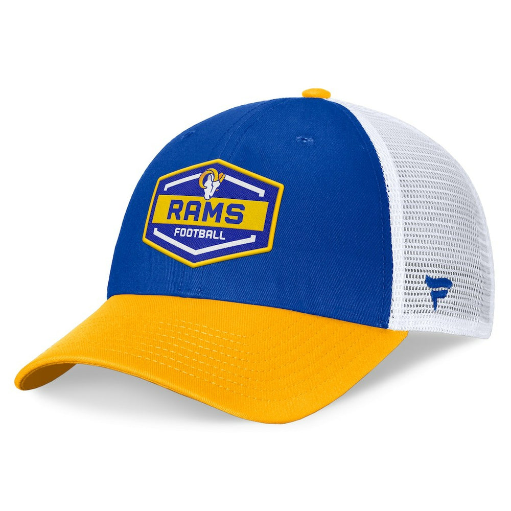 Los Angeles Rams Bench Trucker Adjustable Hat - Royal/Gold - Fanatics