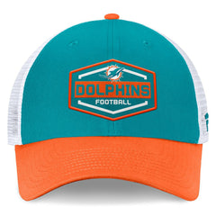 Miami Dolphins Bench Trucker Adjustable Hat - Aqua/Orange - Fanatics