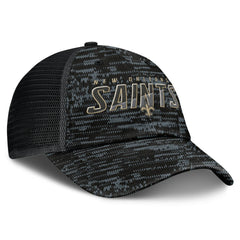 New Orleans Saints Challenge Trucker Adjustable Hat - Heather Black - Fanatics